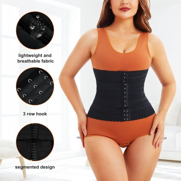 Women's Solid Color Simple Sports Belt Breasted Belly Contracting Waist Shaping Belt - Image 3