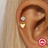 S925 Sterling Silver Shiny Diamond-encrusted Opal Zircon Earrings