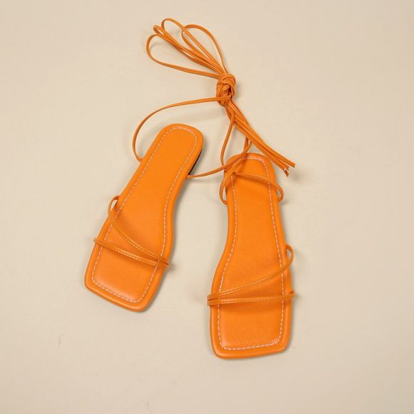 European And American Ankle Ring Bandage Cloth Flat Sandals Women's Summer - Image 7