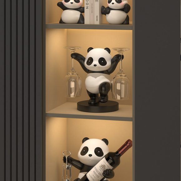 Panda Red Wine Rack Decoration Wine Cabinet Combination Light Luxury - Image 7