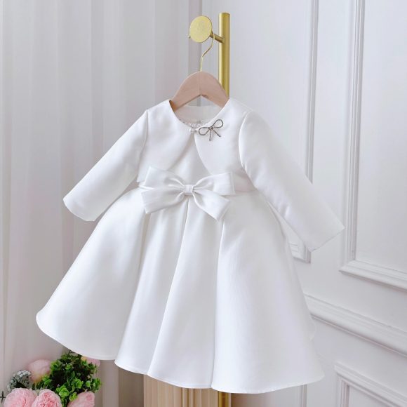 Korean Style Women's Baby Dress White Classic Style Two-piece Set - Image 4