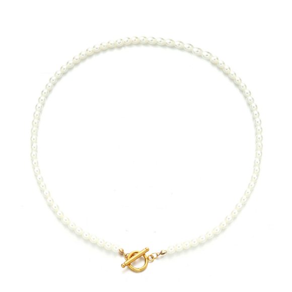 New Stainless Steel Pearl OT Buckle Necklace - Image 5