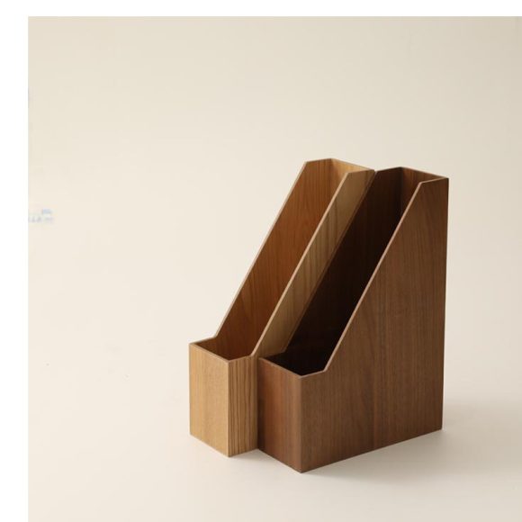 Single Barrel Wooden Study Storage Box Vertical Desktop File Organize Fantastic - Image 2