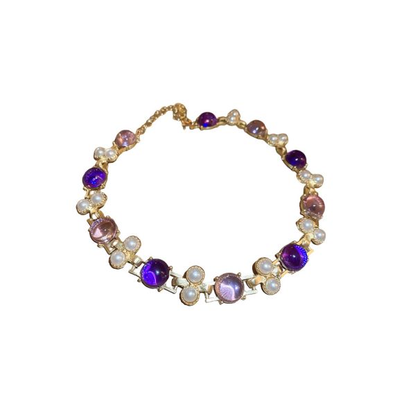 Silver Needle Pearl Round Studs Necklace Suit - Image 5