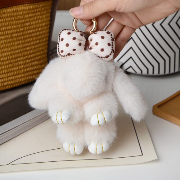 Cartoon Plush Bunny Keychain Pendant - Image 4