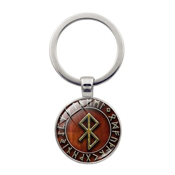Nordic Viking Compass Pattern Keychain Pendant - Image 3