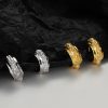 Heavy-duty Textured Earrings Women's Sterling Silver Irregular