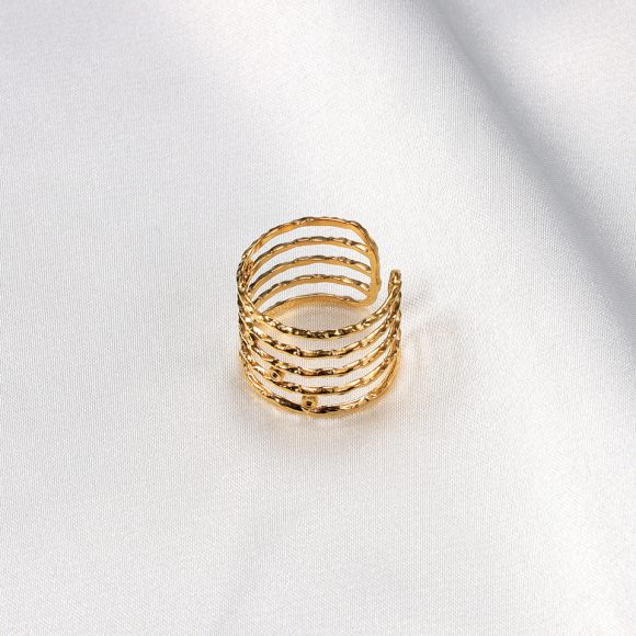 Titanium Steel 18K Multi-layer Casting Ring - Image 2