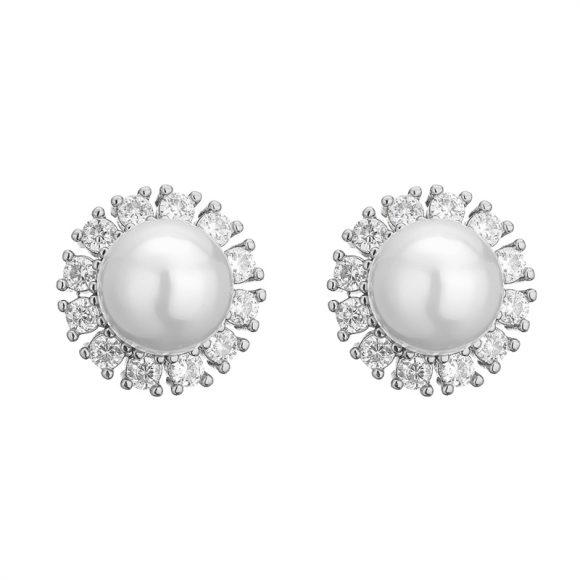 Creative SUNFLOWER Pearl Emerald Zircon Stud Earrings - Image 5