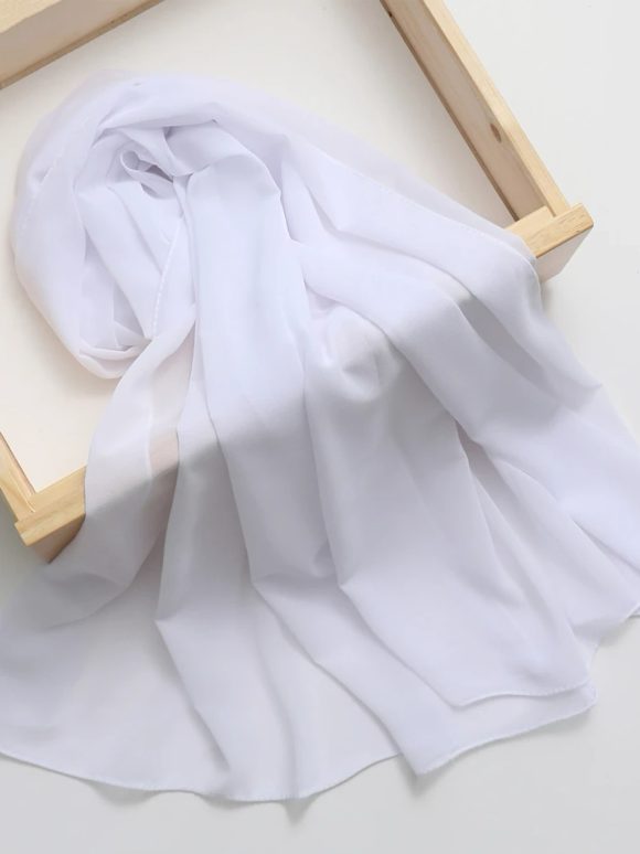 Ethnic Style High Quality Solid Color Hemp Chiffon Headscarf - Image 3