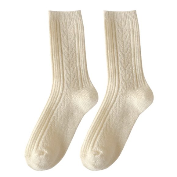 Milky White Twist Wool Socks Children - Image 6