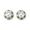 Creative SUNFLOWER Pearl Emerald Zircon Stud Earrings - Image 4