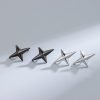 Sterling Silver Glossy Four-awn XINGX-seat Ear Studs