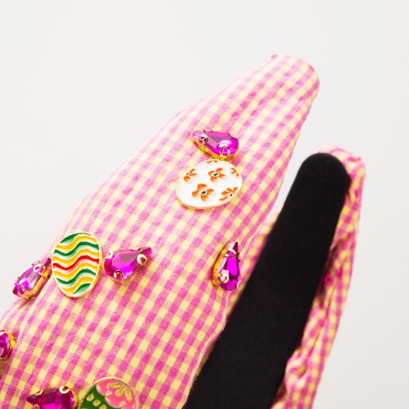 Fashion Plaid Fabric Hand-stitched Easter Headband - Image 6