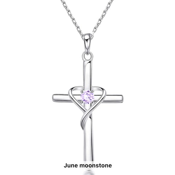 S925 Sterling Silver Cross Frame Pendant Clavicle Chain - Image 3