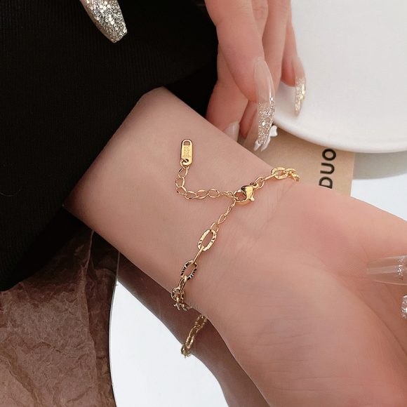 Embossed Bracelet Female Special-interest Design Simple Titanium Steel