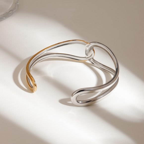 Noria Two Tone Gold Bangle - Image 2