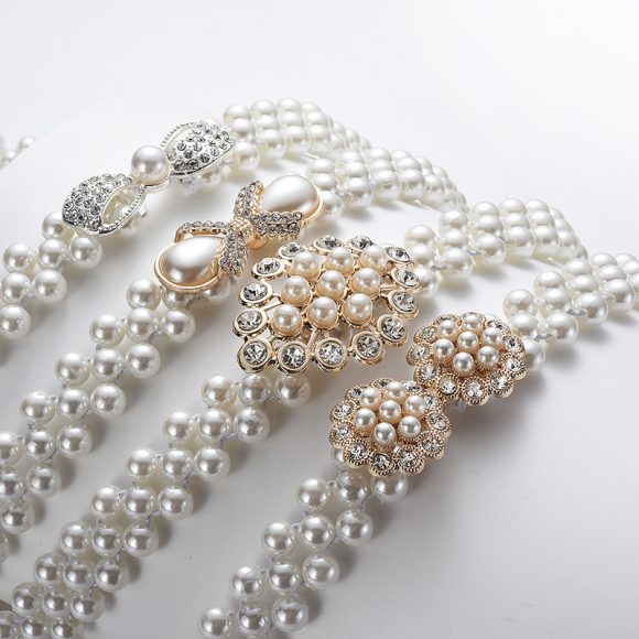 Summer Dress Clothing Matching Pearl Belt