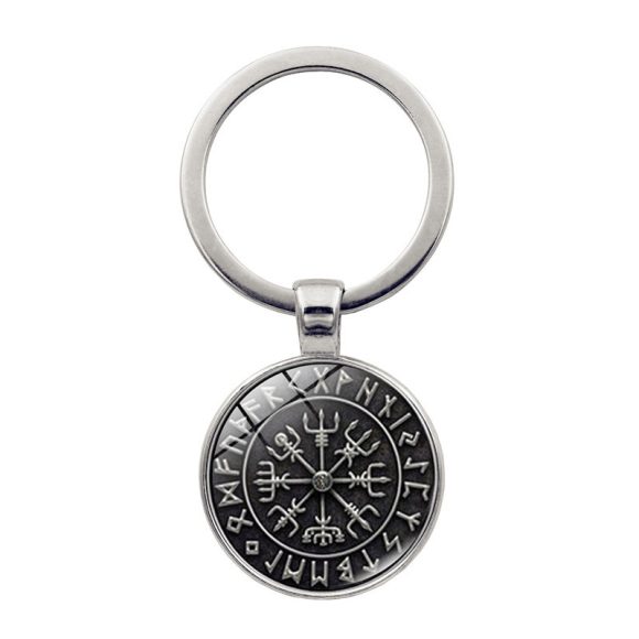 Nordic Viking Compass Pattern Keychain Pendant