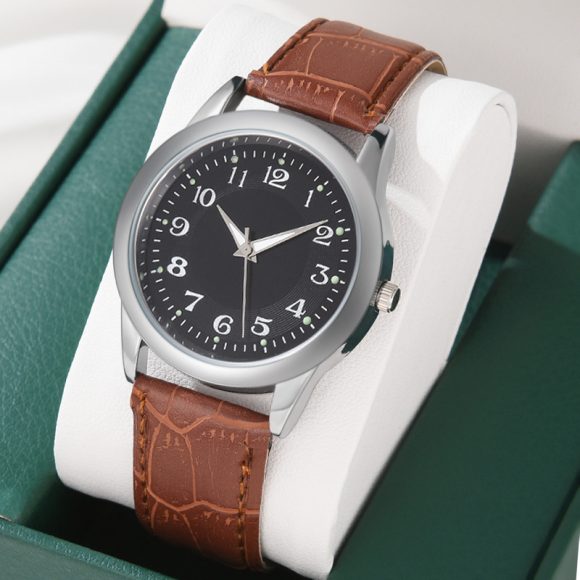 Men's Leather Belt Quartz Watch - Image 9