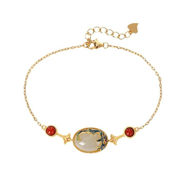 Icing On The Cake Hetian Jade Hand Accessory Bracelet - Image 2