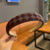 Retro Fashion Leather High Skull Top Chessboard Lattice Sponge Headband - Image 7