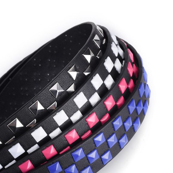 Women's European And American Square Bead Pyramid Punk Wide Belt - Image 7