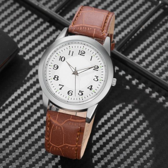 Men's Leather Belt Quartz Watch - Image 2