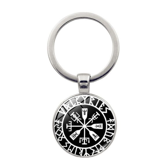 Nordic Viking Compass Pattern Keychain Pendant - Image 2