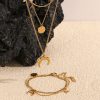 Vintage Necklace Stainless Steel Plated 18K Gold Moon Eight Awn Star Bracelet - Image 4