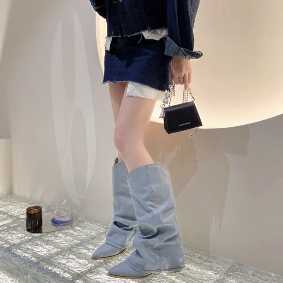 Long Boots Female Pointed High Heel Tall Knight Boots - Image 5