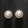 Creative SUNFLOWER Pearl Emerald Zircon Stud Earrings - Image 3