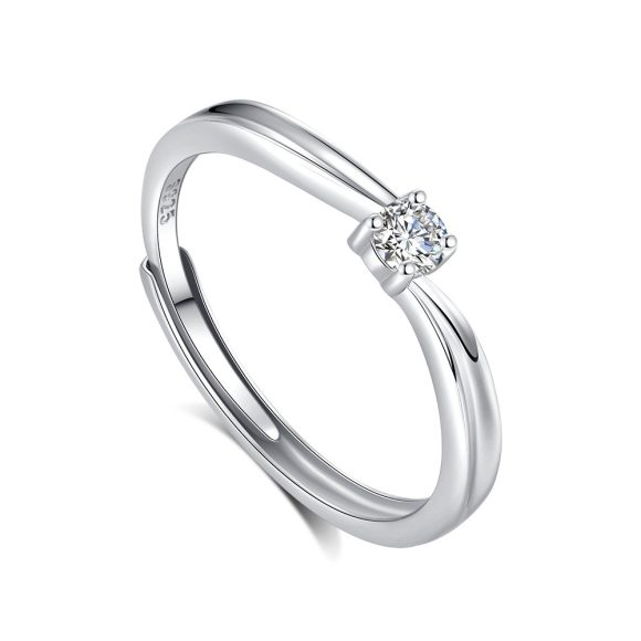 S925 Sterling Silver Ring For Men And Women Simple Bracelet Adjustable - Image 2