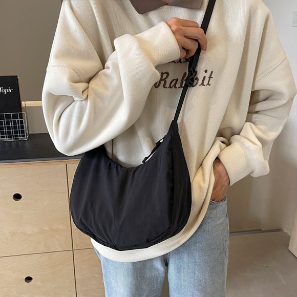 Lightweight Dumpling Bag Women's Solid Color Nylon Cloth - Image 9