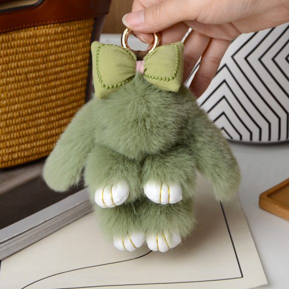 Cartoon Plush Bunny Keychain Pendant - Image 5