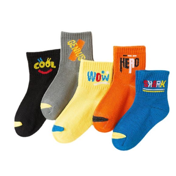 Children's Alphabet Cartoon Middle Tube Cotton Socks - Image 2
