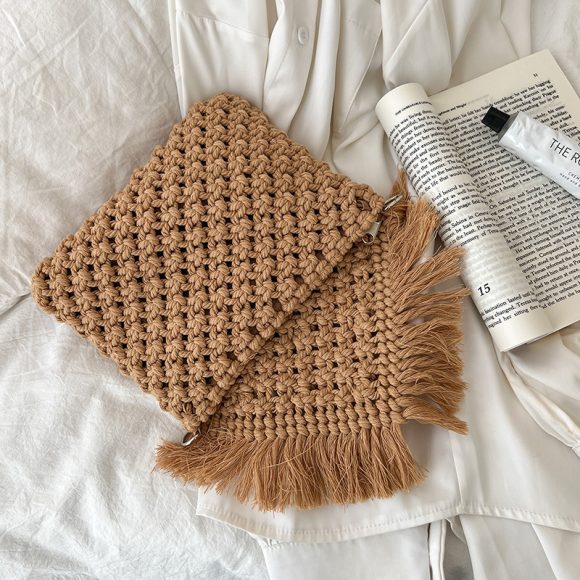 Doudou Crossbody Cotton Thread Woven Bag Women - Image 4