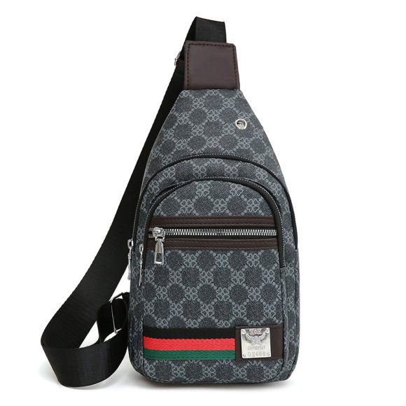 New Contrast Color PU Soft Leather Casual Chest Bag Men And Women Crossbody Tide Travel Fashion Small Backpack - Image 6