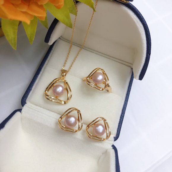 Simple And Exquisite Freshwater Pearl Necklace Suit - Image 6
