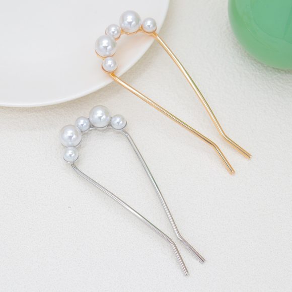 Fashion All-match Simple Pearl U-shaped Hair Clasp - Image 5
