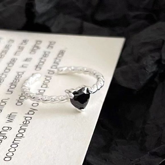 Sweet Cool Style Black Zircon XINGX Ring For Women - Image 3