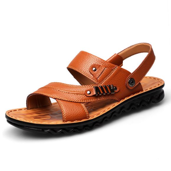 First Layer Cowhide Men's Sandals Summer Genuine Leather Sandals - Image 4
