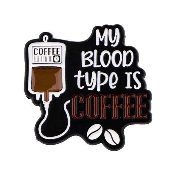 Cartoon Golden M Badge Coffee Quotation Brooch - Image 3