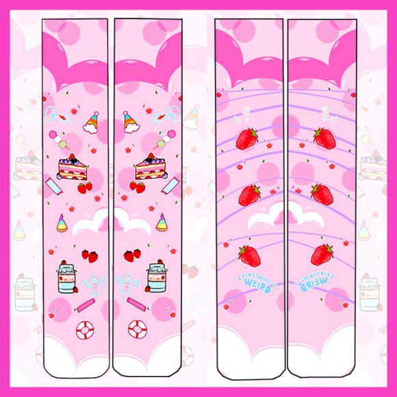 Lolita Cute Overknee Long Boot White Velvet Socks - Image 3