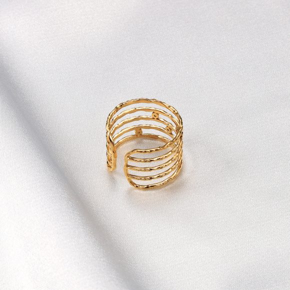 Titanium Steel 18K Multi-layer Casting Ring - Image 3