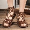 Casual Soft Bottom Non-slip Roman Leather Sandals