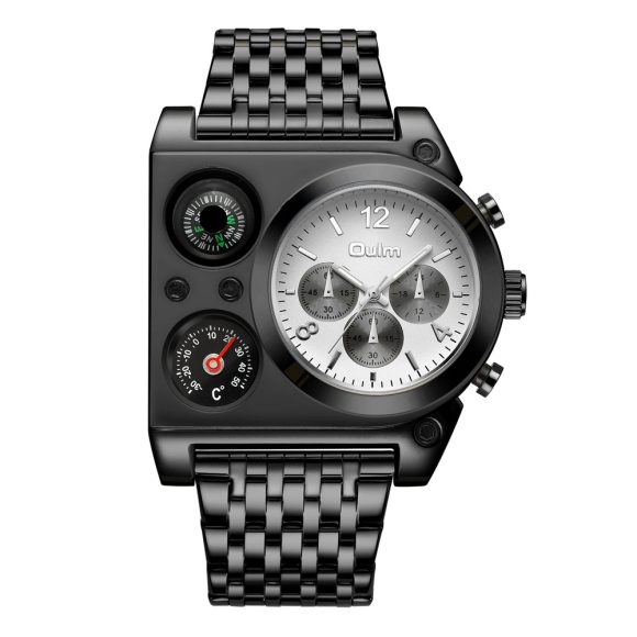 Multi-time Zone Oversized Dial Luminous Men's Watch Steel Belt - Image 7