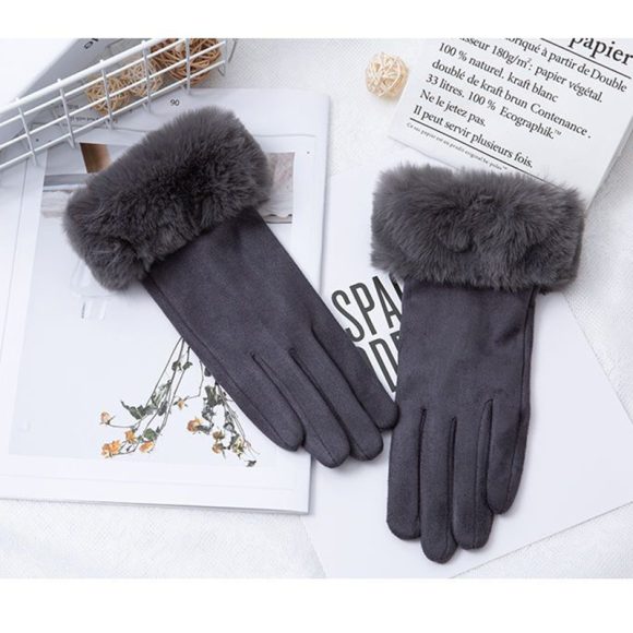Thermal Touch Screen Fleece-lined Thick Suede Gloves - Image 9