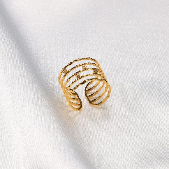 Titanium Steel 18K Multi-layer Casting Ring
