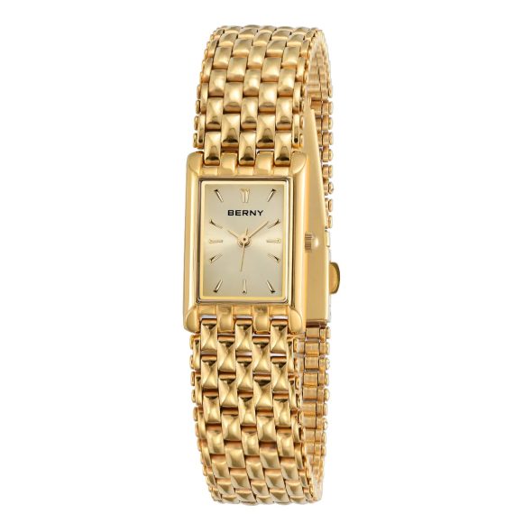 Ultra-thin Gold Quartz Watch Rectangular Stainless Steel Band Waterproof Couple Watch - Image 8